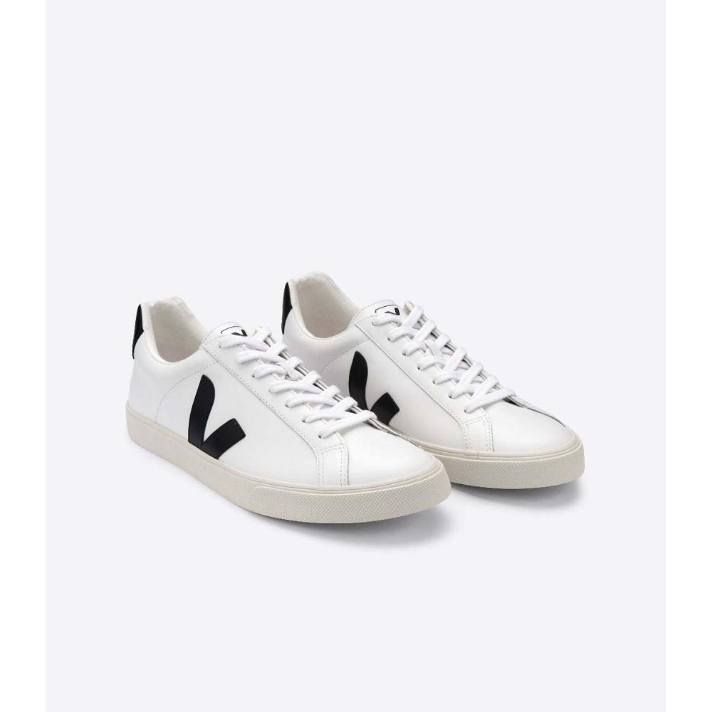 Veja ESPLAR LEATHER Joggesko Dame White/Black | NO 614VRW